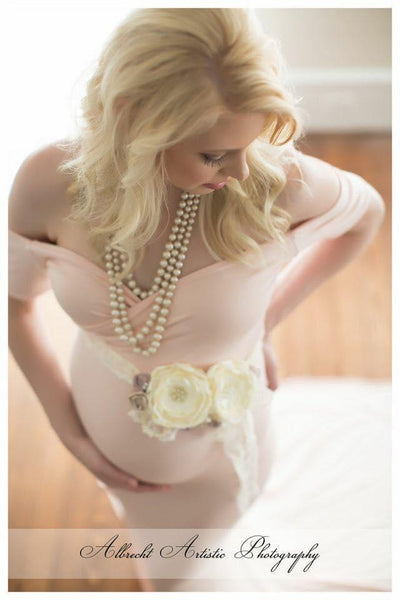 Gina Floral Sash • Blush • Natural • Ivory • Girl Sash | READY TO SHIP • by Sew Trendy