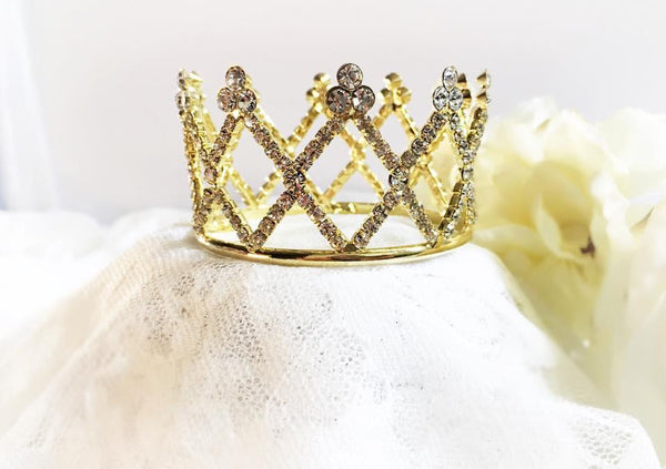 Zelena Princess Rhinestone Crown • Newborn Crown • Photo Prop • Gold • Silver | READY TO SHIP • by Sew Trendy