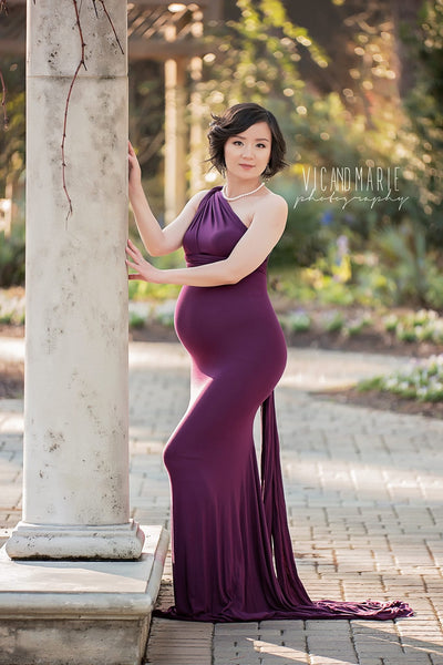 Vera Gown • Fitted Maternity Gown • Infinity Top Slim Fit • Bridesmaid Dress • by Sew Trendy