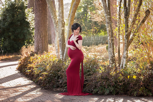 Vera Gown • Fitted Maternity Gown • Infinity Top Slim Fit • Bridesmaid Dress • by Sew Trendy