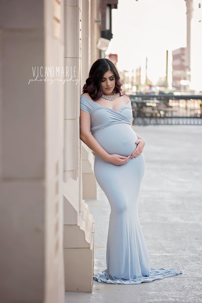 Vera Gown • Fitted Maternity Gown • Infinity Top Slim Fit • Bridesmaid Dress • by Sew Trendy