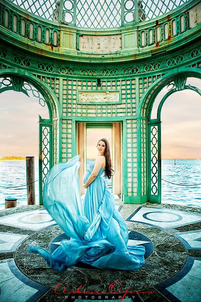 Rachel Gown • Long Flowing Gown • Butterfly Chiffon Gown • Sheer Maternity Gown • Sweetheart Maternity Gown • by Sew Trendy