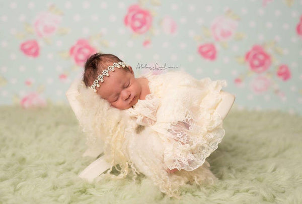 RTS: Violet Gown • Lace Newborn Gown | Ready to Ship • by Sew Trendy