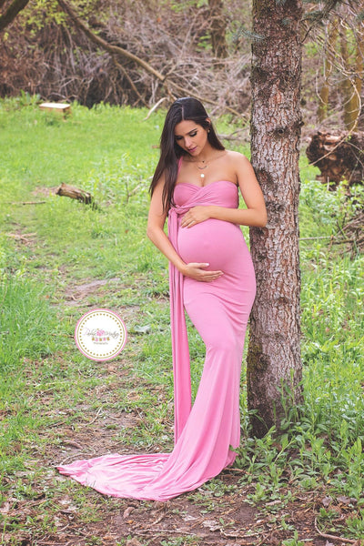 Vera Gown • Fitted Maternity Gown • Infinity Top Slim Fit • Bridesmaid Dress • by Sew Trendy