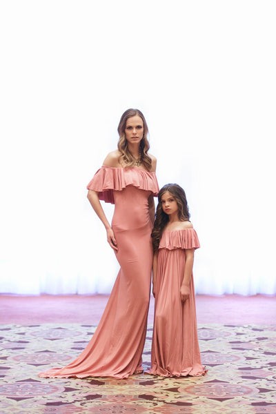 Carly Gown • Girls Boho Gown • Floor length flower Girls Dress • Girls maxi dress • by Sew Trendy