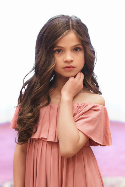 Carly Gown • Girls Boho Gown • Floor length flower Girls Dress • Girls maxi dress • by Sew Trendy