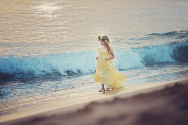 Renee Gown • Girls Vintage Ruffle Gown • Chiffon Bohemian Gown • by Sew Trendy