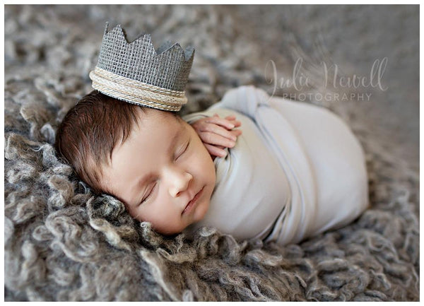 Christian Baby Boy Crown • Burlap Crown • Newborn Photo Prop | READY TO SHIP • by Sew Trendy