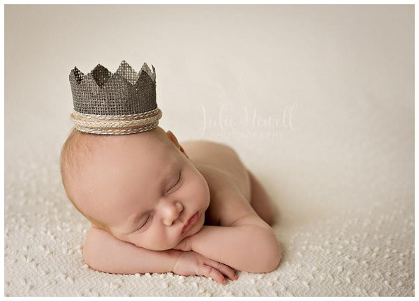 Christian Baby Boy Crown • Burlap Crown • Newborn Photo Prop | READY TO SHIP • by Sew Trendy
