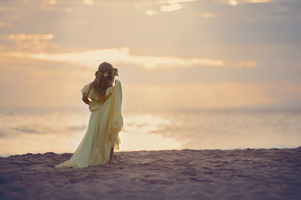 Renee Gown • Girls Vintage Ruffle Gown • Chiffon Bohemian Gown • by Sew Trendy