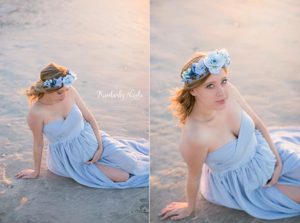 Avery Blue Floral Crown • BLUE Rose Floral Crown • Wedding HeadPiece • Princess Floral Crown • Bohemian Crown • Flower Girl | Ready To Ship • by Sew Trendy