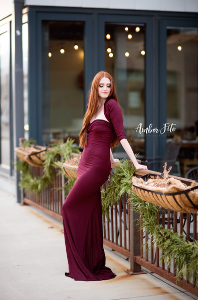 USED XSmall Knit Shrug in Burgundy • Stretch Knit Bolero • Knit Jacket • Dress Jacket • Gown Shrug • Dress Shrug • by Sew Trendy