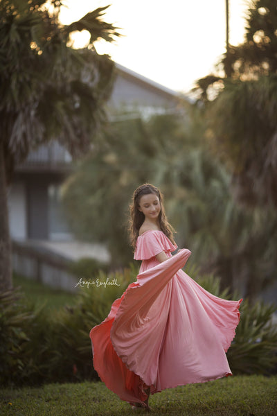 Carly Gown • Girls Boho Gown • Floor length flower Girls Dress • Girls maxi dress • by Sew Trendy