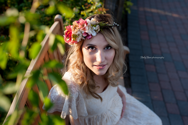 Ruby Floral Crown • Grapevine Crown • Fall Colors Floral Crown • Autumn Floral Crown • Ready To Ship • by Sew Trendy