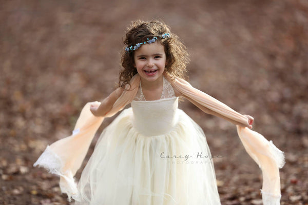 Madison Gown • Bridal Tulle Lace Lined Knit Top Girls Tutu • by Sew Trendy