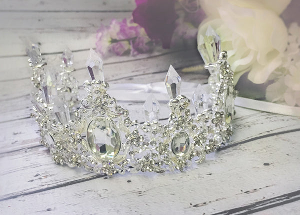 Ravenna Princess Rhinestone Crown • Newborn Crown • Photo Prop • Silver | Ready To Ship