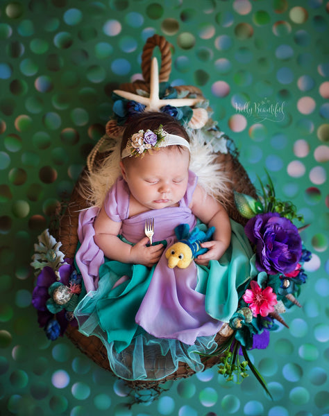 Rielle Newborn Princess Dress • The Little Mermaid Style Newborn Dress • Dream Baby • Princess Baby Dress • Sitter Princess Dress • Princess Newborn Gown • by Sew Trendy