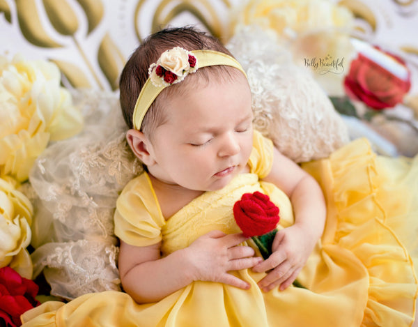 Bae Newborn Princess Dress • Beauty and the Beast Dress • Dream Baby • Princess Baby Dress • Sitter Princess Dress • Princess Newborn Gown • by Sew Trendy
