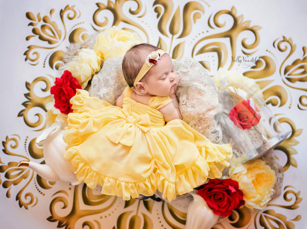 Bae Newborn Princess Dress • Beauty and the Beast Dress • Dream Baby • Princess Baby Dress • Sitter Princess Dress • Princess Newborn Gown • by Sew Trendy