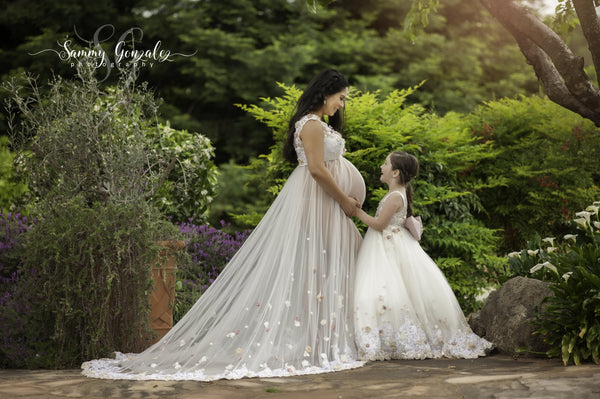 Delilah Girls Gown • Girls Couture Embroidered Tutu • Floral Tutu • Girls Corset Tutu • Girls Couture • Princess Photo Shoot • Flower Girl Dress • by Sew Trendy