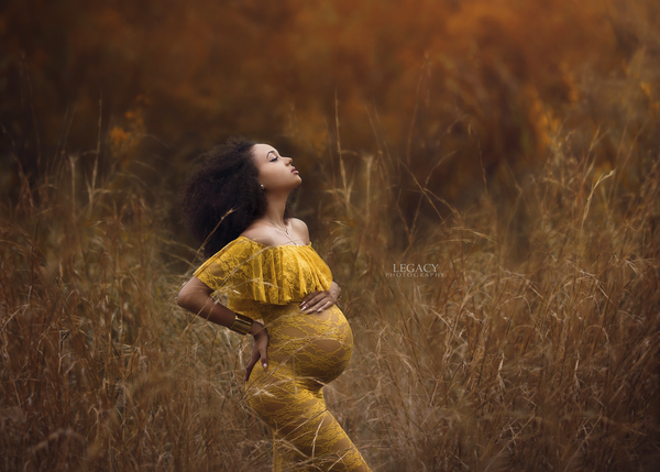 Cori Gown • Fitted Lace Maternity Gown • Ruffle Top Maternity Gown • Off Shoulder Maternity Gown • Slim Fit Gown • Bridesmaid Dress • Event Gown • Photo Shoot • by Sew Trendy