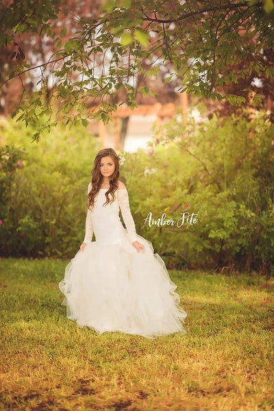 Carmen Gown • Girls Tulle Mermaid Gown • Drop Waist Tutu • by Sew Trendy