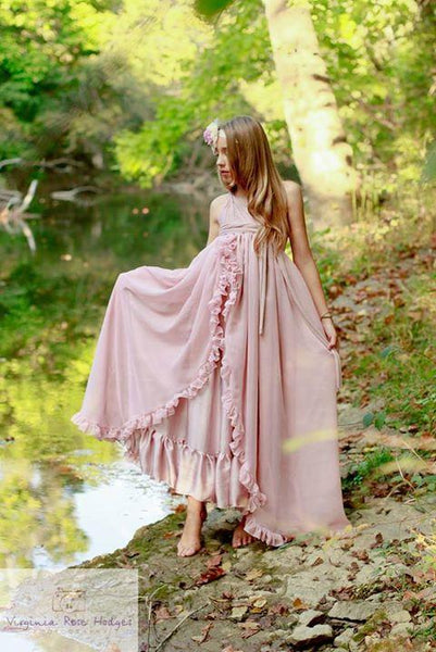 Clarice Gown • Ruffled Infinity Gown • Chiffon Gown • Flower Girl Dress • Vintage Style Dress • Princess Gown • Vintage Ruffle Gown • by Sew Trendy