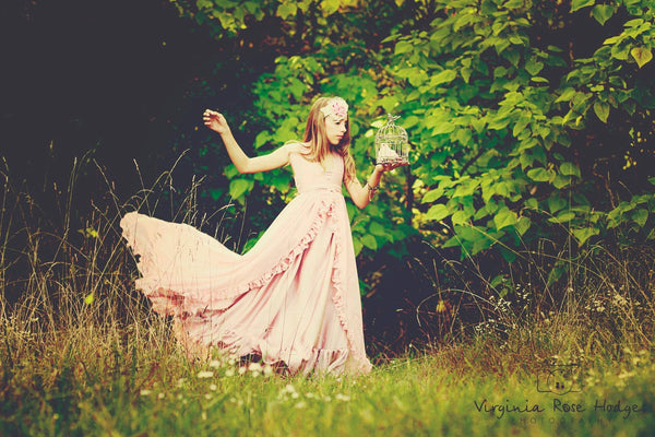 Clarice Gown • Ruffled Infinity Gown • Chiffon Gown • Flower Girl Dress • Vintage Style Dress • Princess Gown • Vintage Ruffle Gown • by Sew Trendy