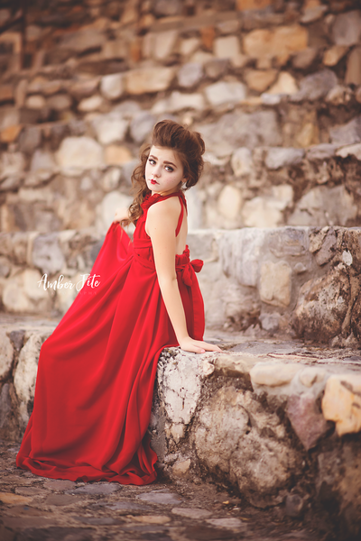 RTS: Coraline Girls Ruffle Neck Gown | Ready to Ship • by Sew Trendy