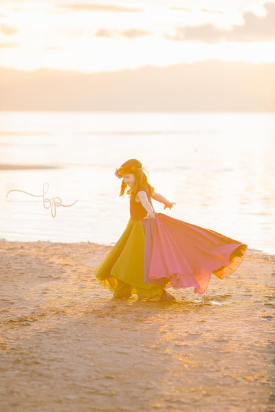 Evangeline Gown {jewel tones} • Rainbow Baby Line • Rainbow Girls Gown • Multi-layer Chiffon Dress • Girls Hope Dress • Chiffon Gown • by Sew Trendy