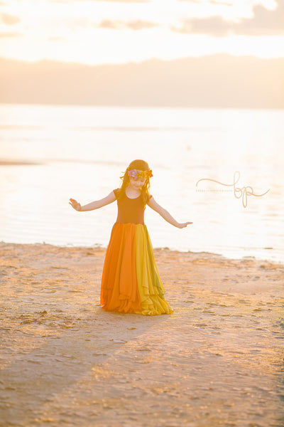 Evangeline Gown {jewel tones} • Rainbow Baby Line • Rainbow Girls Gown • Multi-layer Chiffon Dress • Girls Hope Dress • Chiffon Gown • by Sew Trendy