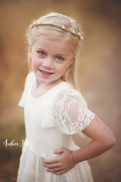 Josie Girls Gown • Lace Girls Gown • Girls Full Circle Gown • by Sew Trendy