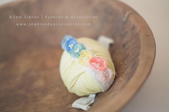 Rainee Newborn Tieback & 7 PIECE Wrap SET {pastel tones} • Rainbow Baby Line • Newborn Rainbow Floral Crown • Hope Floral Crown • Bohemian Crown • Rainbow Baby Crown | READY TO SHIP • by Sew Trendy