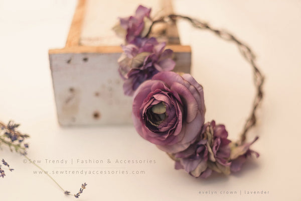 Evelyn Floral Crown • Natural Flower Crown • Grapevine Floral Headband • Wedding Headpiece • Maternity Crown • Flower Girl | Ready To Ship • by Sew Trendy