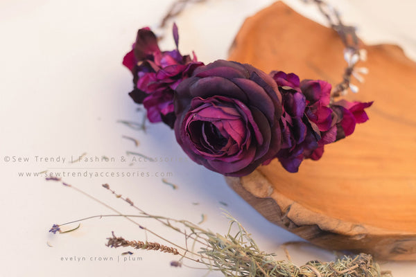 Evelyn Floral Crown • Natural Flower Crown • Grapevine Floral Headband • Wedding Headpiece • Maternity Crown • Flower Girl | Ready To Ship • by Sew Trendy