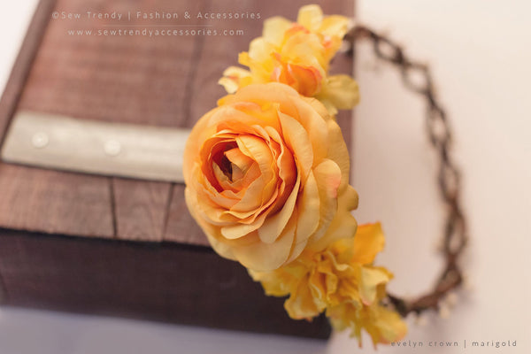 Evelyn Floral Crown • Natural Flower Crown • Grapevine Floral Headband • Wedding Headpiece • Maternity Crown • Flower Girl | Ready To Ship • by Sew Trendy