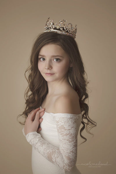 Seraphina Crystal Rose Gold Crown • Rhinestone Crown • Photo Prop | READY TO SHIP • by Sew Trendy