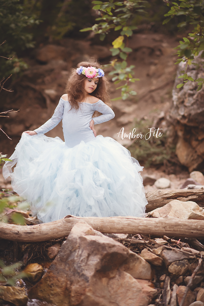 Carmen Gown • Girls Tulle Mermaid Gown • Drop Waist Tutu • by Sew Trendy