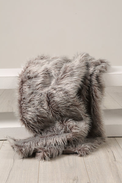 CLEARANCE | Silver Grey Fur Throw • Bean Bag Drop • Fabric Drop • Newborn Photo Prop | Ready to ship • by Sew Trendy