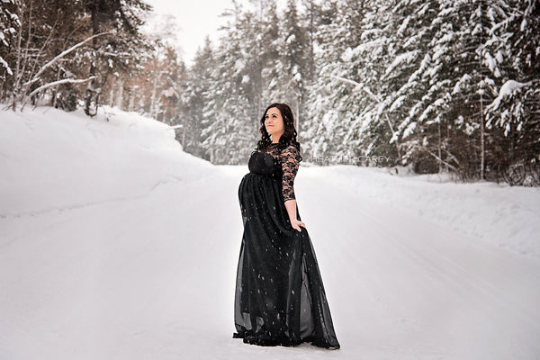 Cindy Gown • Elegant Lace Overlay Gown • Boat Neck and Chiffon Gown • Knit Sweetheart Slip • by Sew Trendy