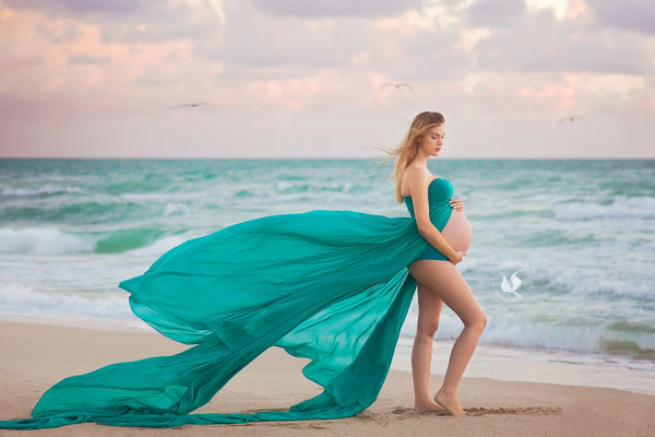 Rachel Gown • Long Flowing Gown • Butterfly Chiffon Gown • Sheer Maternity Gown • Sweetheart Maternity Gown • by Sew Trendy