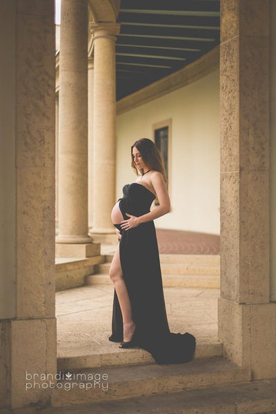 Tracie Gown • Flowing Stretch Knit Gown • Sweetheart Dress • Maxi Style Maternity Gown • by Sew Trendy