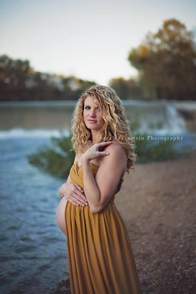 Tracie Gown • Flowing Stretch Knit Gown • Sweetheart Dress • Maxi Style Maternity Gown • by Sew Trendy