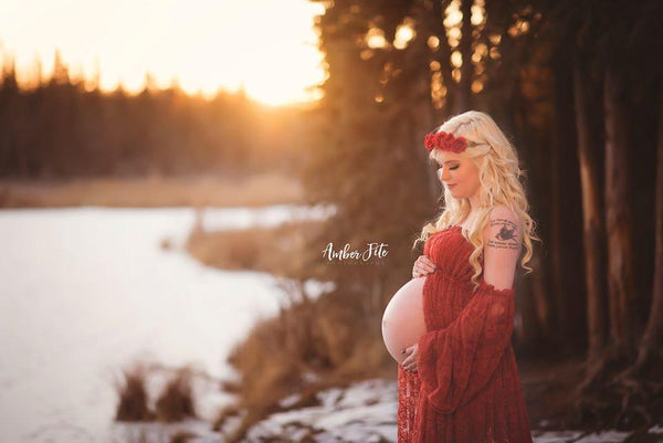 Valerie Gown • Lace Maternity Gown • Vintage Lace Dress • Maternity Lingerie Robe • Vintage Bohemian Dress • Chemise • Nightgown • Nightey • by Sew Trendy