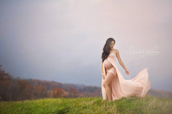 Tracie Gown • Flowing Stretch Knit Gown • Sweetheart Dress • Maxi Style Maternity Gown • by Sew Trendy