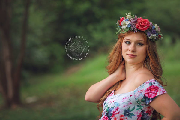 Briar Flower Crown • Antique Rose Crown • Wedding Flower Crown • Flower Girl Crown | Ready To Ship • by Sew Trendy