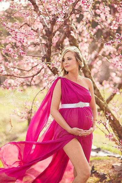 Petra Gown • Sheer Maternity Gown • Grecian Style Dress • Chiffon Gown • Maternity Photo Prop• by Sew Trendy