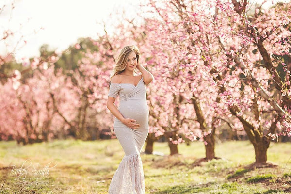 Bella Gown • Lace maternity Gown • Mermaid Style Maternity Gown • Maxi Dress • Bridesmaid Dress • Senior Photo Shoot • by Sew Trendy