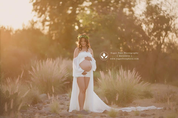 Lillian Gown • Vintage Style Gown • Sheer Chiffon Maternity Gown • by Sew Trendy