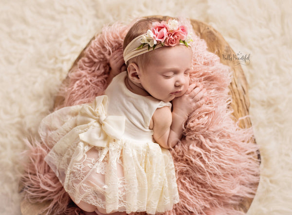 Ari Dress • Newborn Lace Dress • Princess Baby Dress • Sitter Dress • Princess Newborn Gown • Lace Sitter Set • Newborn Chiffon Dress • by Sew Trendy